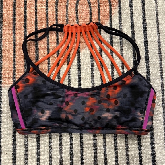 lululemon athletica Other - Lululemon Athletica Strappy Sports Bra in Black and Orange XXS